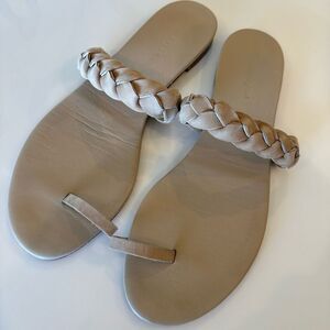 Jenni Kayne Natural Leather Braided Flat Sandal Size 41 / US 11
